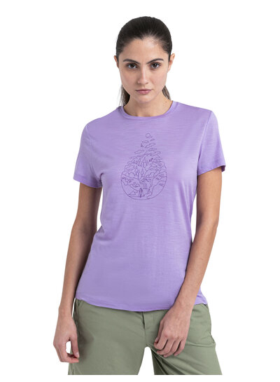 Icebreaker  ICEBREAKER  Tech Lite SS Tee  Hike Path Damen - Purple