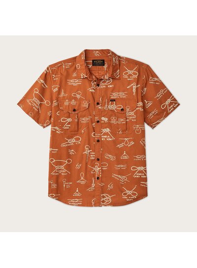 FILSON  FILSON Washed SS Feather Cloth Shirt - Bourbon Knots