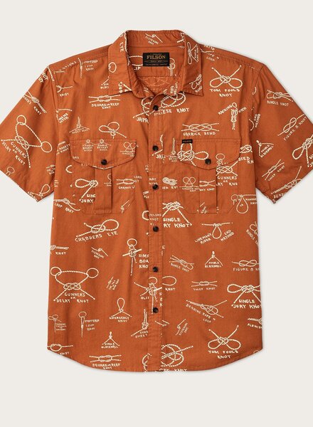 FILSON  FILSON Washed SS Feather Cloth Shirt - Bourbon Knots