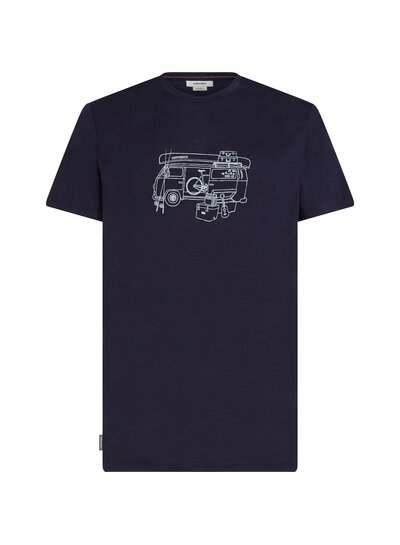 Icebreaker  ICEBREAKER Mens Tech Lite SS Crewe Van Life - Navy