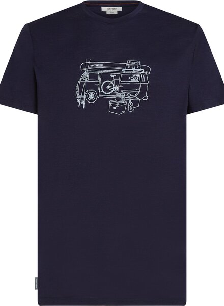 Icebreaker  ICEBREAKER Mens Tech Lite SS Crewe Van Life - Navy
