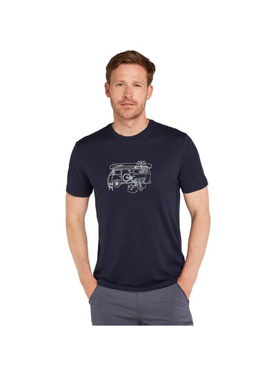 Icebreaker  ICEBREAKER Mens Tech Lite SS Crewe Van Life - Navy