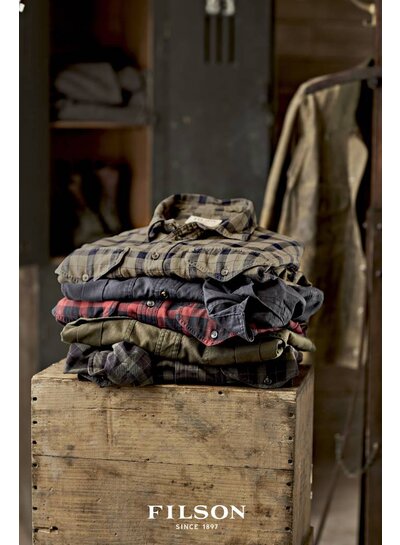 FILSON  FILSON  Vintage Flannel Work Shirt - Brown Cream Multi