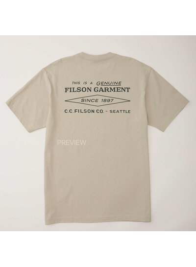FILSON  FILSON SS Diamond Graphic T- Shirt -  Gray Sky