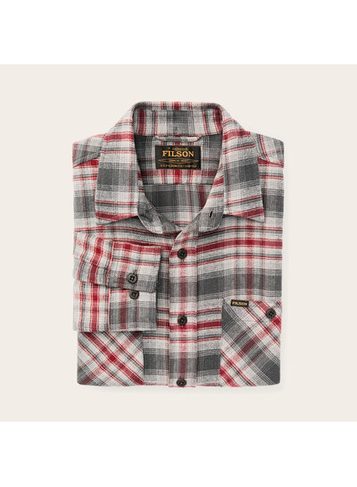FILSON  FILSON  Rangeland Flannel Shirt - Red Gray Plaid