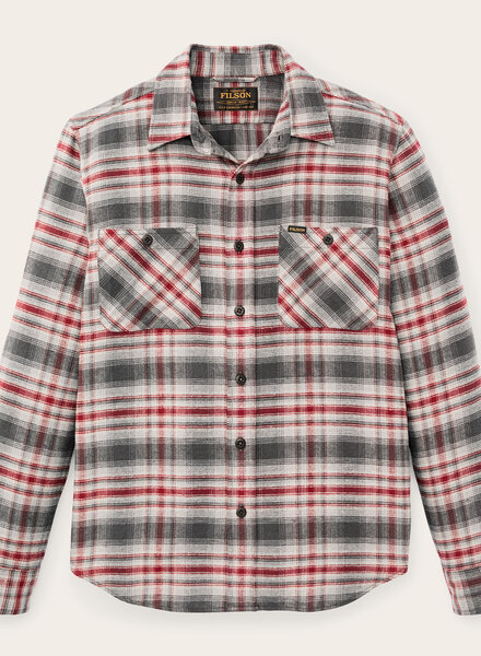 FILSON  FILSON  Rangeland Flannel Shirt - Red Gray Plaid