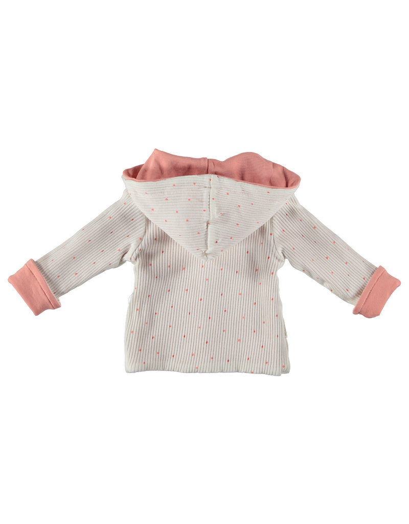 BESS Babykleding Bess Vestje hoody Reversible Organic dusty rose BO3009 038