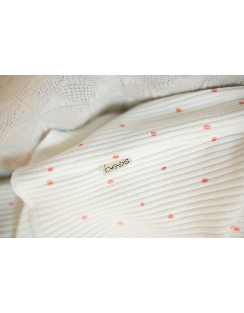 BESS Babykleding Bess Dress Dots Rib Organic wit BO3013 016