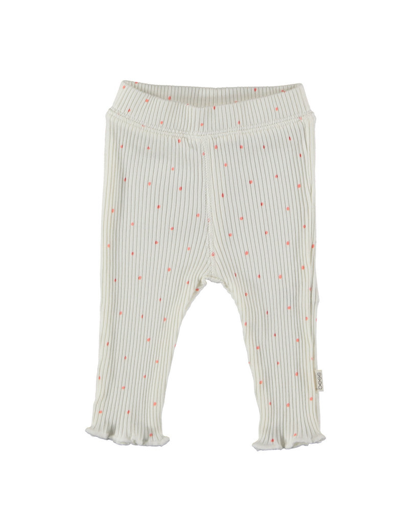 BESS Babykleding Bess Pants organic Rib Dots white BO3017 016