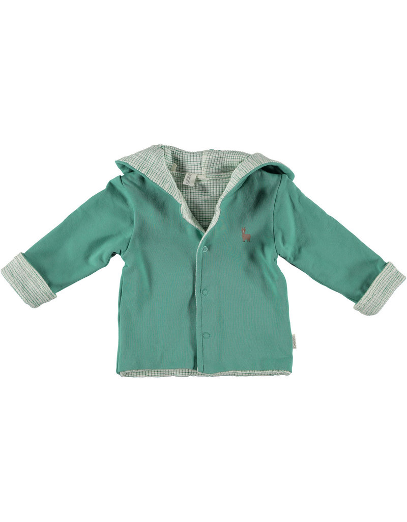 BESS Babykleding Bess Vestje hoody Reversible Green organic cotton BO3021 014