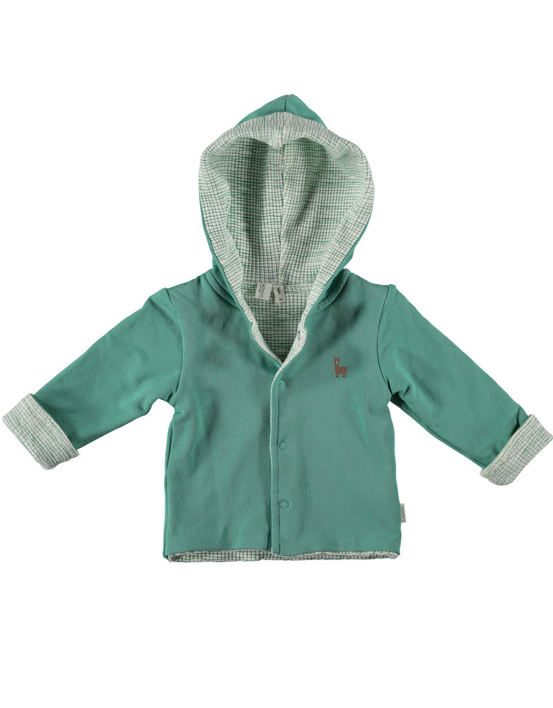 BESS Babykleding Bess Vestje hoody Reversible Green organic cotton BO3021 014