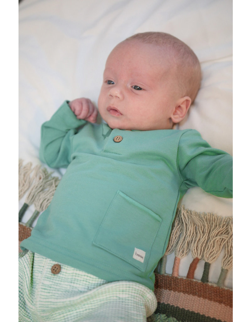 BESS Babykleding Bess Shirtje Pocket Green organic cotton BO3023 014