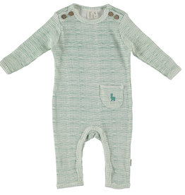 BESS Babykleding Bess Baby Suit Rib Striped Green organic cotton