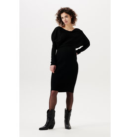 Supermom Supermom zwangerschapsjurk Chester black rib