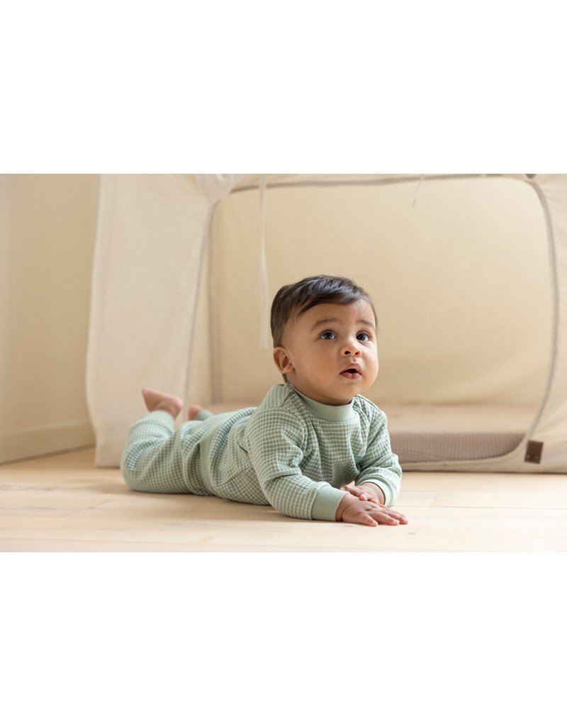 Feetje Baby Feetje Wafelpyjama Olijf Groen melange 305613