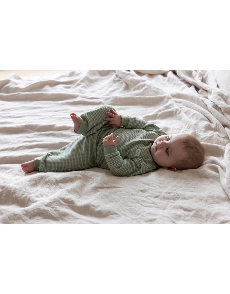 Feetje Baby Feetje Wafelpyjama Olijf Groen melange 305613