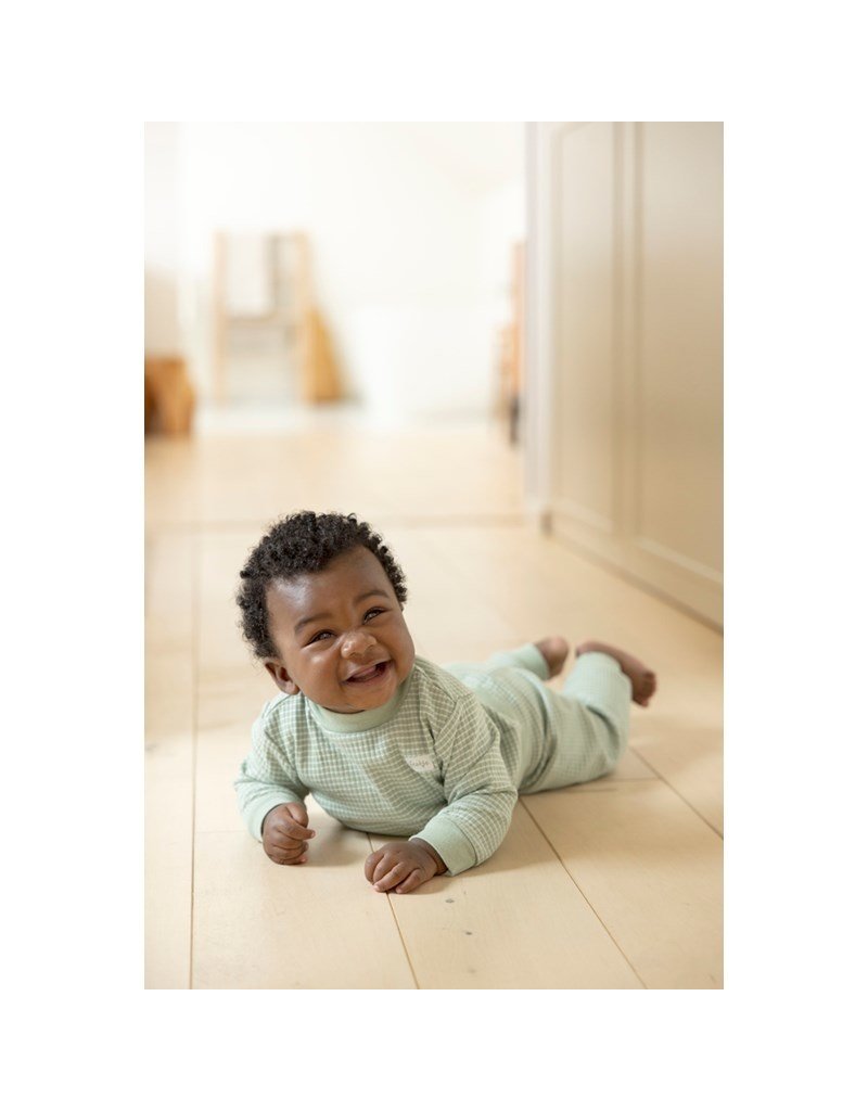 Feetje Baby Feetje Wafelpyjama Olijf Groen melange 305613