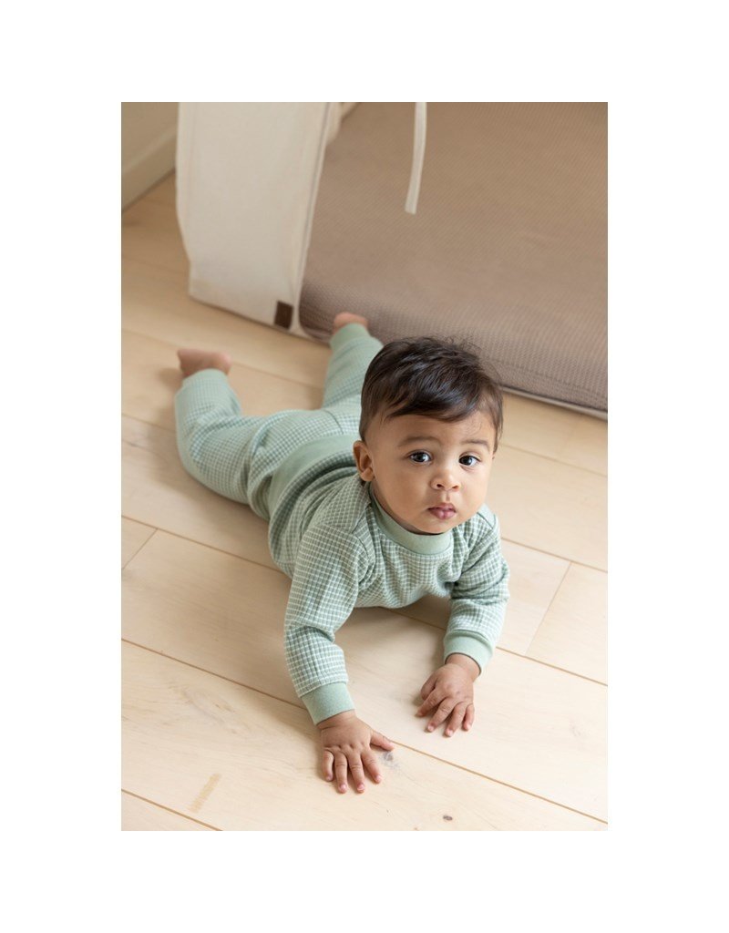 Feetje Baby Feetje Wafelpyjama Olijf Groen melange 305613
