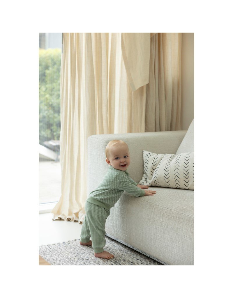 Feetje Baby Feetje Wafelpyjama Olijf Groen melange 305613