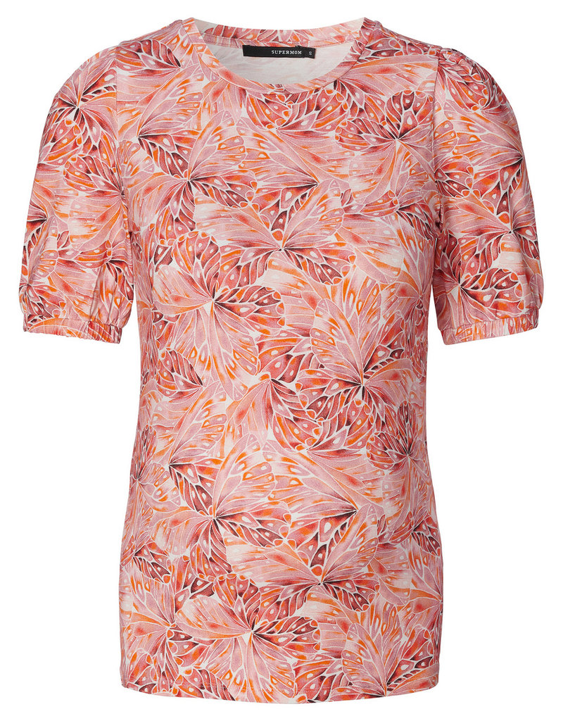 Supermom Supermom shirt Florala all-over print orange 3220016 N068