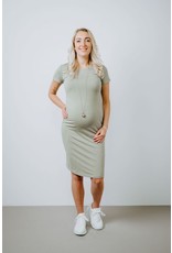 Baby's Only BO Glow zwangerschap-jurk short sleeve Urban Green