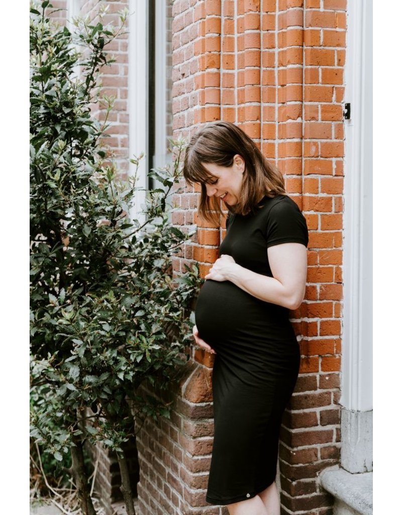 Baby's Only BO Glow zwangerschap-jurk short sleeve Zwart