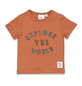 Feetje Baby Feetje jongens T-shirt met tekst - Wild One - brique