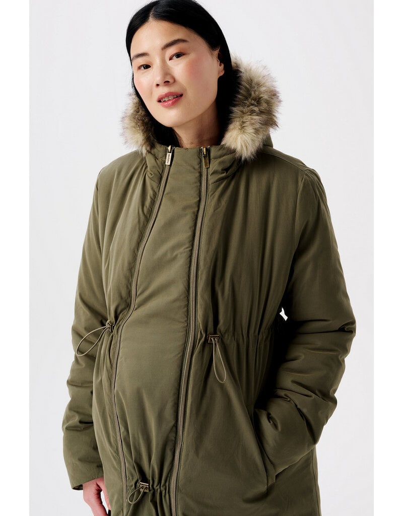 Noppies Noppies zwangerschaps-winterjas Frankfurt 3-way - Dusty Olive 3083012 P520