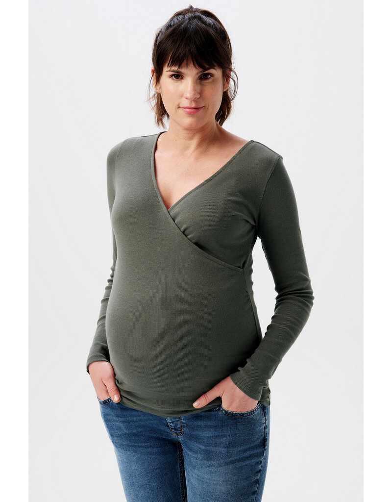 Noppies Noppies shirt - nursing - Sara - Olive 30N0014 P627