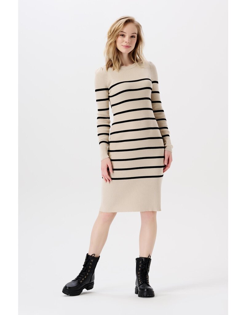 Noppies Noppies Jurk Vena - knit - Light Sand striped 30N0419 N147