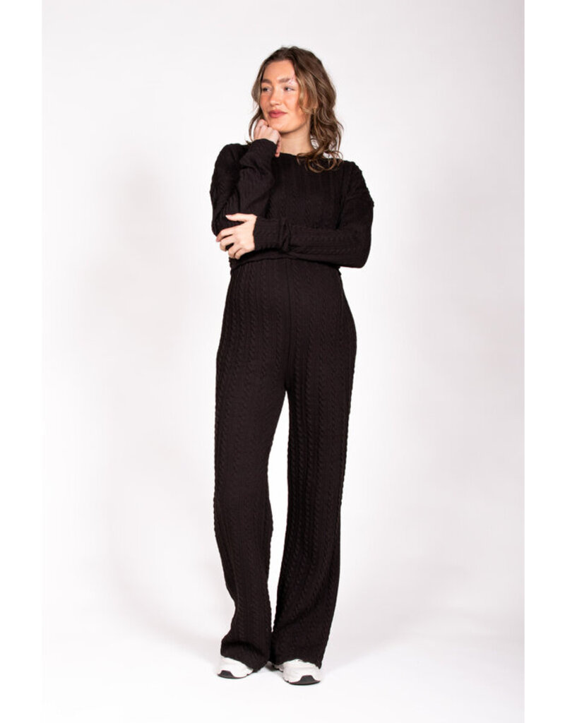 Love2Wait Love2Wait broek -Pants - knit - cable -black C232036 004