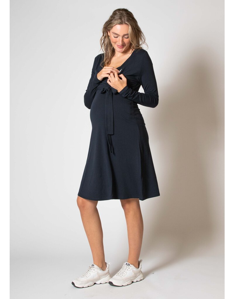 Love2Wait Love2Wait dress - nursing - Tencel - Navy blauw B999110 - 006