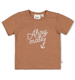 Feetje Baby Feetje - T-Shirt - "Let's Sail" -  front tekst- Bruin