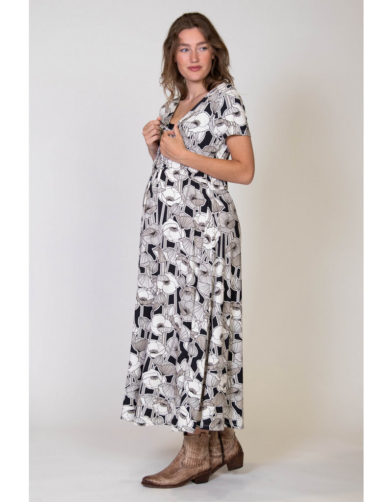 Love2Wait Love2Wait Long dress nursing - Fiore - all-over print C241034 016