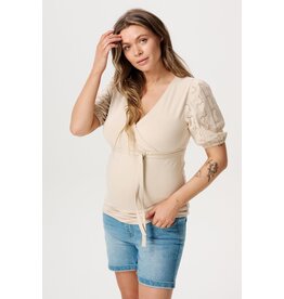 Noppies Noppies zwangerschap & voeding-shirt - Kayleigh - light sand