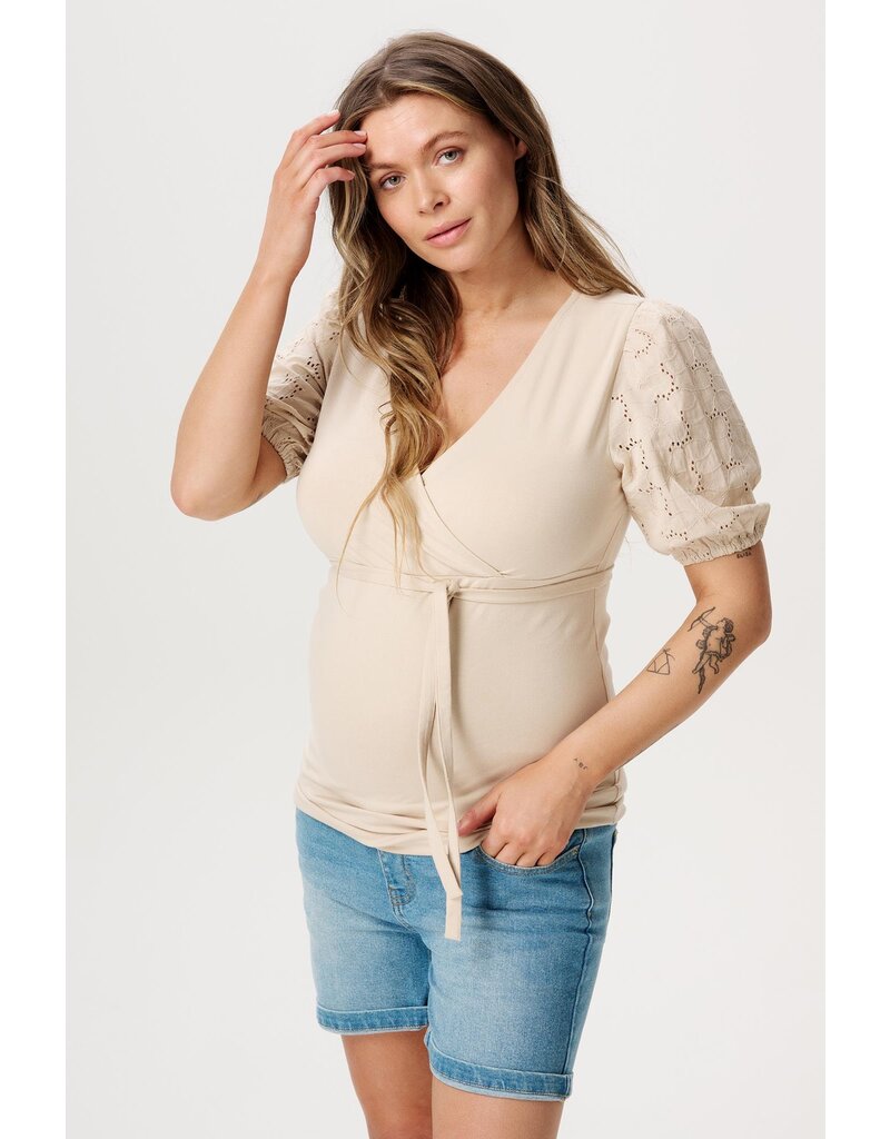 Noppies Noppies shirt  - nursing- Kayleigh - light sand - 4030011 - N147