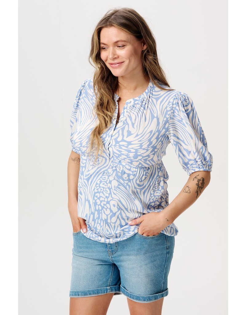 Noppies Noppies blouse Kensi nursing - AOP - blauw  4030110 N193