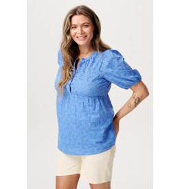 Noppies Noppies zwangerschap & voeding-blouse - Karlijn - Cornflower