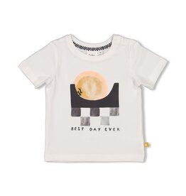 Feetje Baby Feetje - T-shirt - front print - Checkmate - offwhite