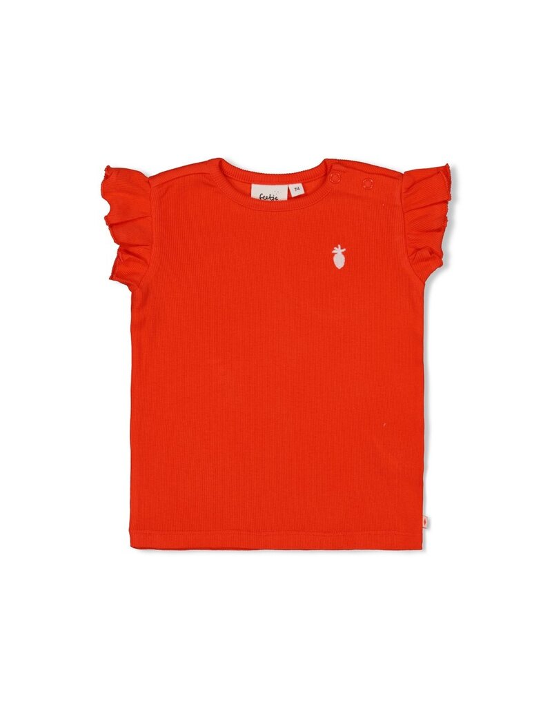 Feetje Baby Feetje T-shirt - twin rib - Berry Nice - rood - 51700903