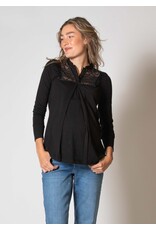 Love2Wait Love2Wait shirt met voedingsfunctie - kant -zwart B999101 004