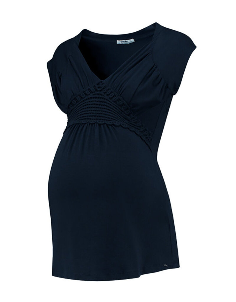 Love2Wait Love2Wait shirt & voedingsshirt - tencel -  navy blauw B999102 - 006