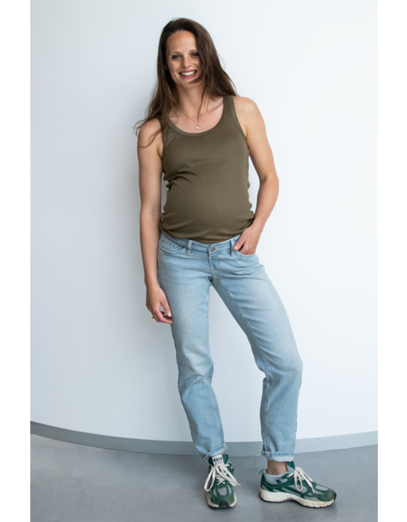 Love2Wait Love2Wait Tanktop - Rib- Olive - C241051  014