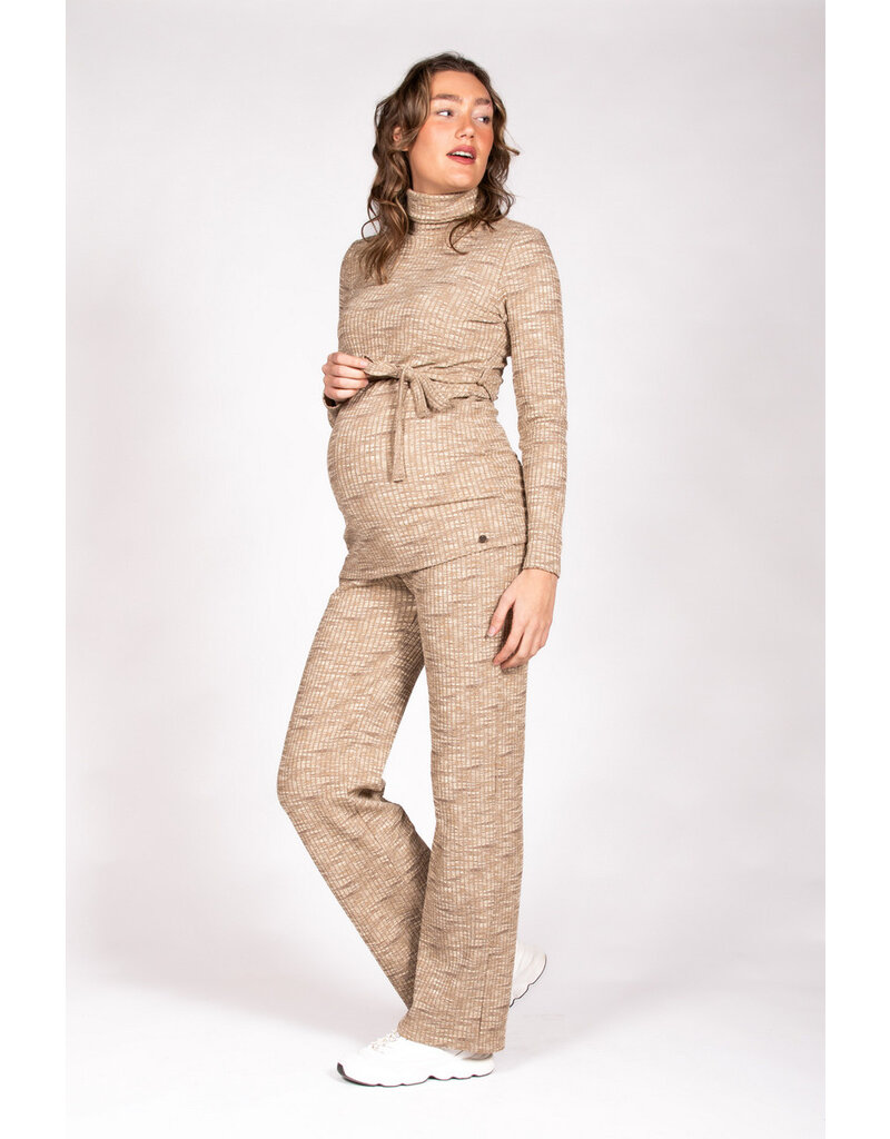 Love2Wait Love2Wait Broek- Wide - Melange - sand  C242010 050