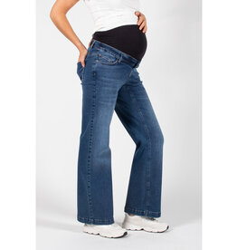 Love2Wait Love2Wait zwangerschapsjeans Wide Leg - Stone Wash