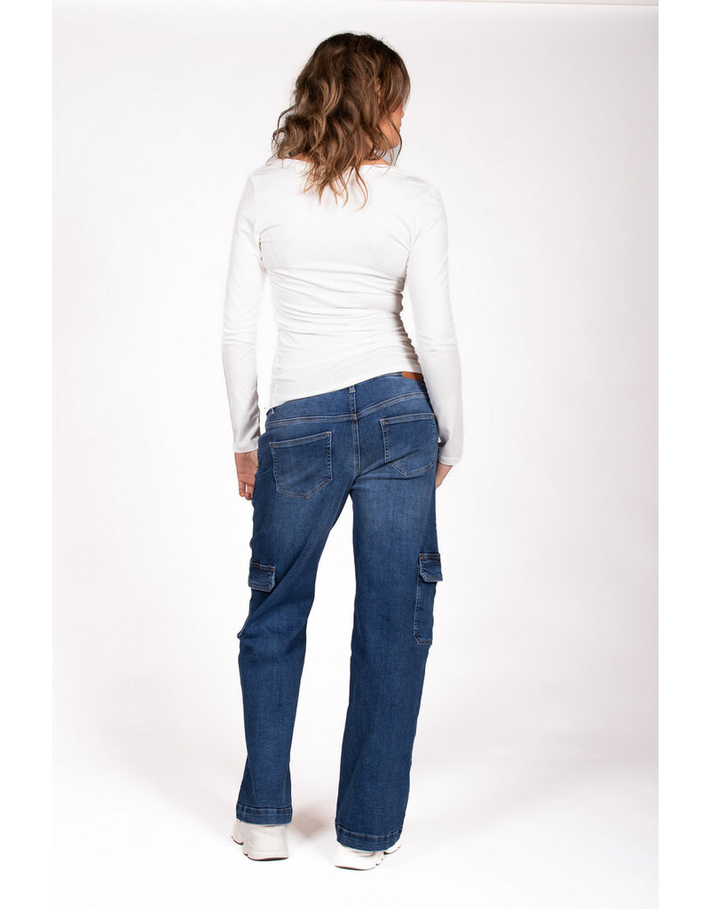 Love2Wait Love2Wait jeans - Wide Leg Cargo- Stone Wash - C242000 021