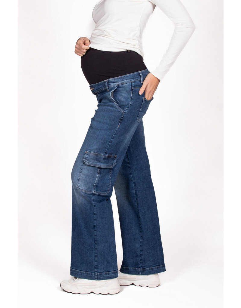 Love2Wait Love2Wait jeans - Wide Leg Cargo- Stone Wash - C242000 021