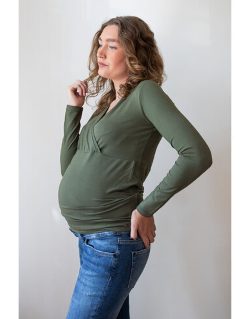 Love2Wait Love2Wait Top Nursing - olijf groen - C242021 - 054