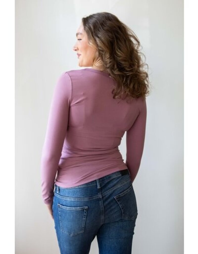 Love2Wait Love2Wait shirt V-hals - Plum rose C242045 090