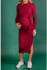 Love2Wait Love2Wait Jurk - knitted met riem -   burgundyC242051 044